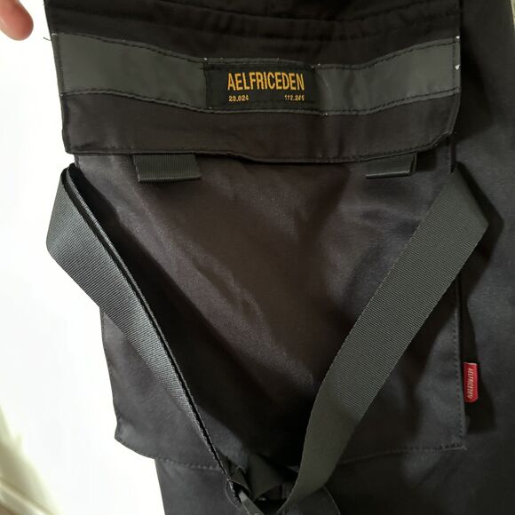 Black Jogger Pants Size M Flight Woven Elastic And Tie Waist Pockets Oversized - Picture 8 of 15